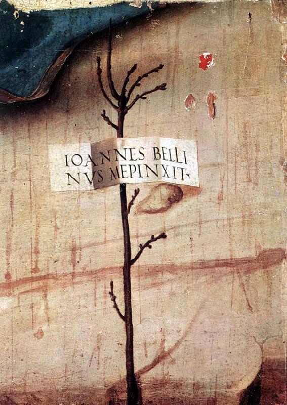 BELLINI, Giovanni Small Tree with Inscription (fragment) France oil painting art
